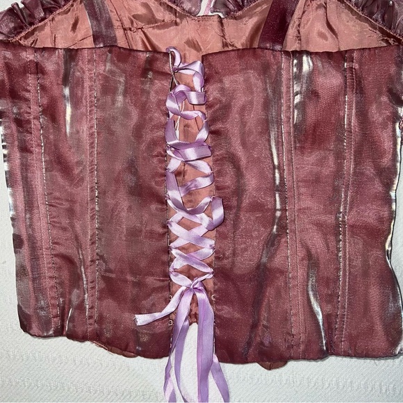 Women’s Babydoll Fairy Coquette Corset Size S Pink Girly Sequins Feminine Ballet - Picture 5 of 8